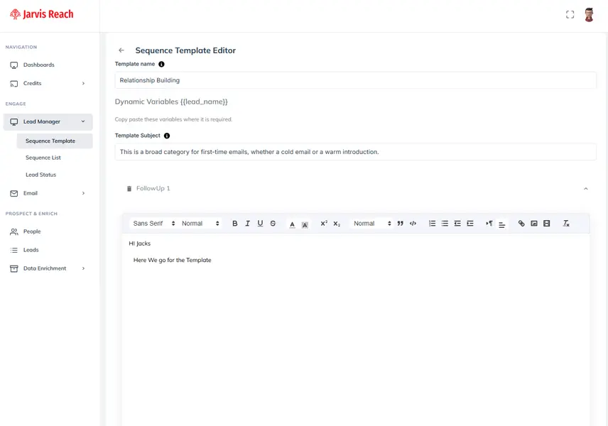 sequence template